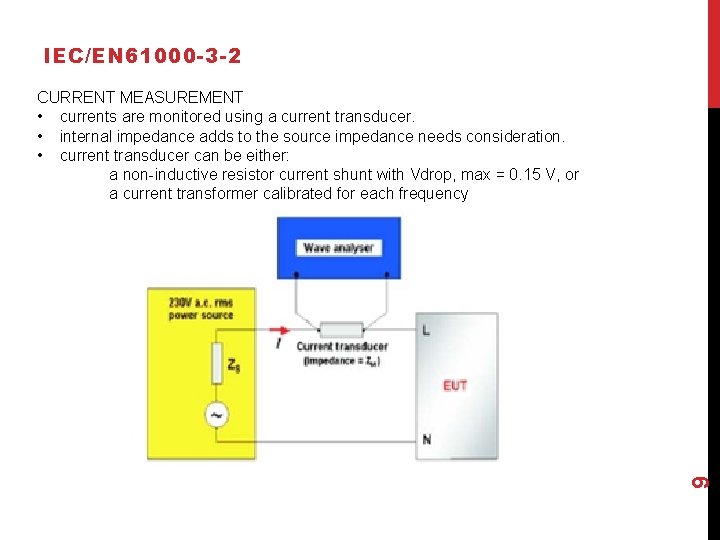 IEC/EN 61000 -3 -2 9 CURRENT MEASUREMENT • currents are monitored using a current