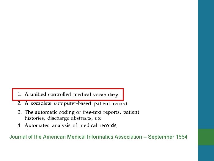 Journal of the American Medical Informatics Association – September 1994 