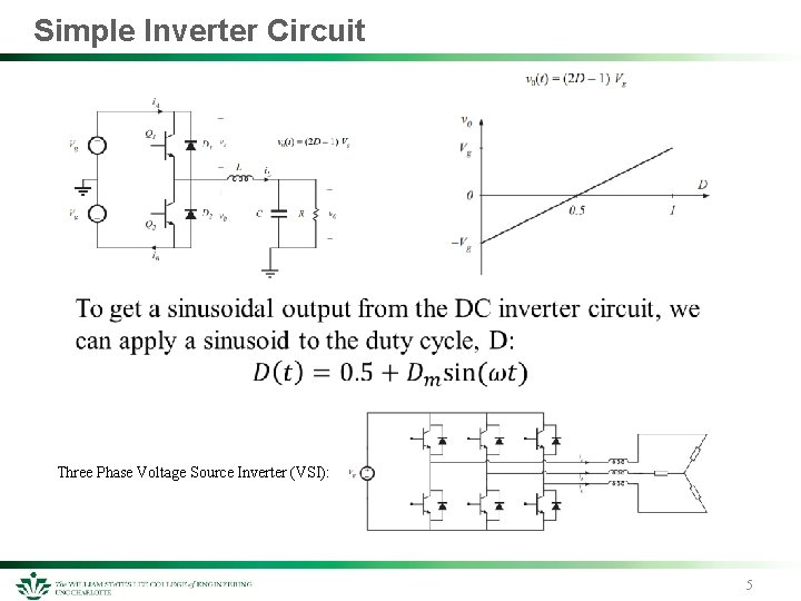 Simple Inverter Circuit Three Phase Voltage Source Inverter (VSI): 5 
