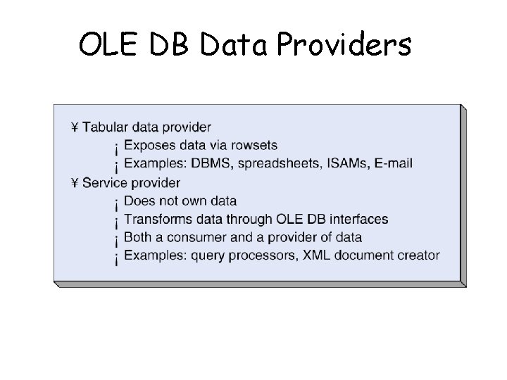 OLE DB Data Providers Page 350 