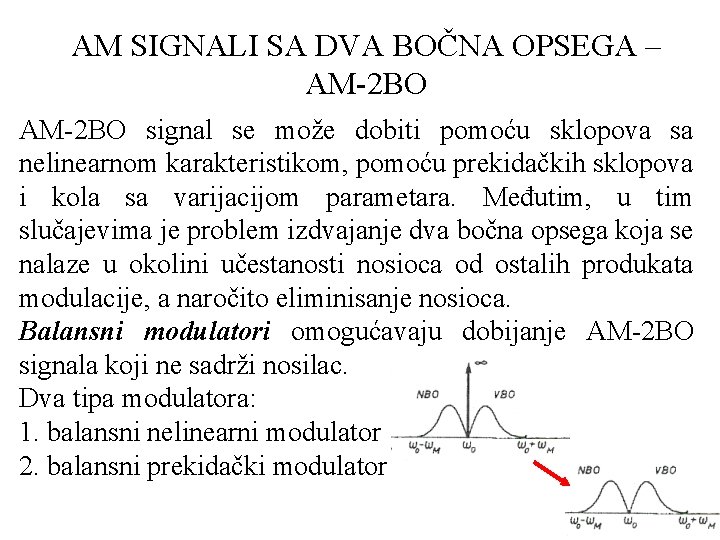 AM SIGNALI SA DVA BOČNA OPSEGA – AM 2 BO signal se može dobiti