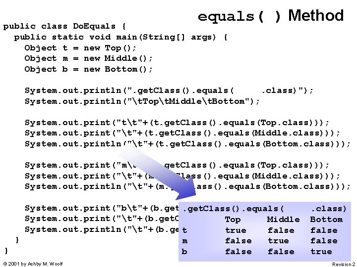 equals( ) Method public class Do. Equals { public static void main(String[] args) {