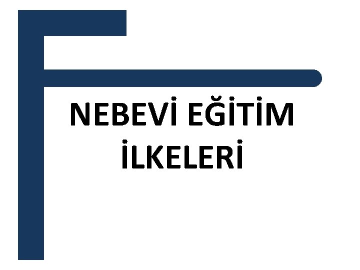 NEBEVİ EĞİTİM İLKELERİ 