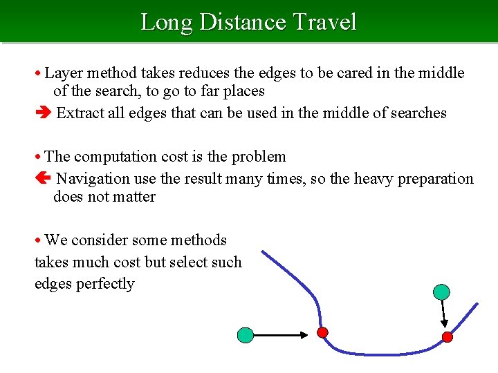 Long Distance Travel • Layer method takes reduces the edges to be cared in