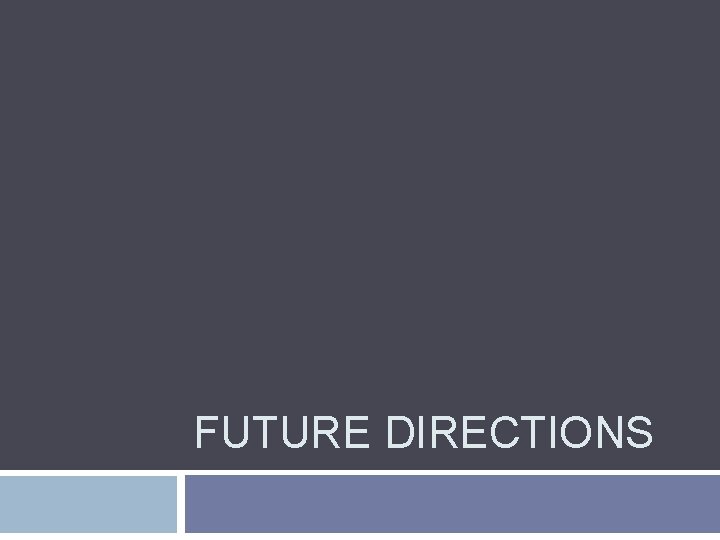 FUTURE DIRECTIONS 