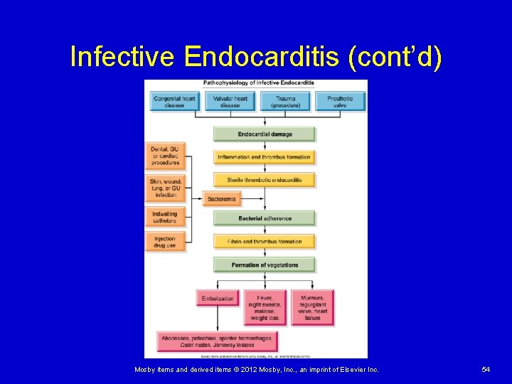 Infective Endocarditis (cont’d) Mosby items and derived items © 2012 Mosby, Inc. , an
