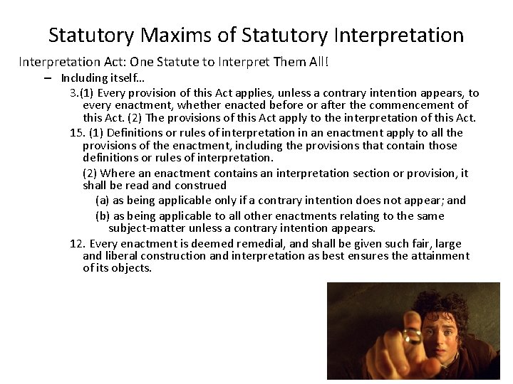 Statutory Maxims of Statutory Interpretation Act: One Statute to Interpret Them All! – Including