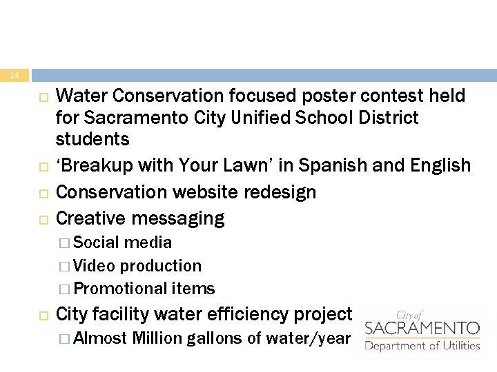 14 Water Conservation focused poster contest held for Sacramento City Unified School District students