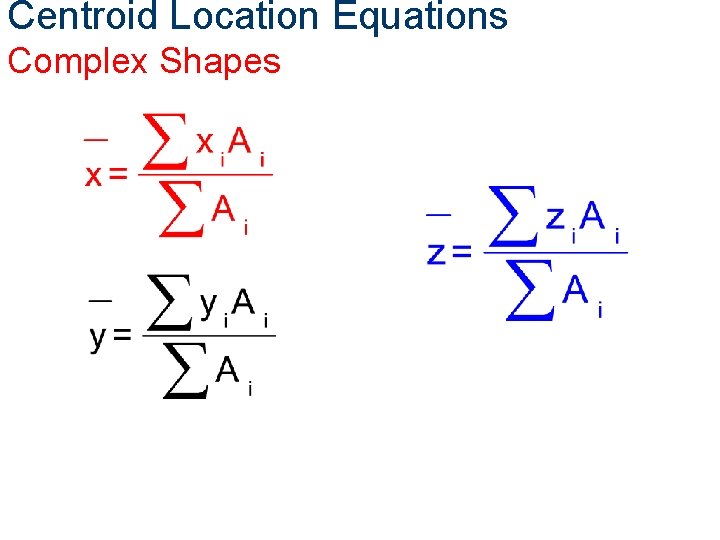 Centroid Location Equations Complex Shapes 