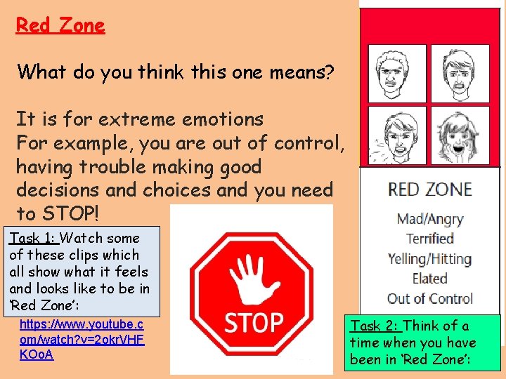Red Zone What do you think this one means? It is for extreme emotions