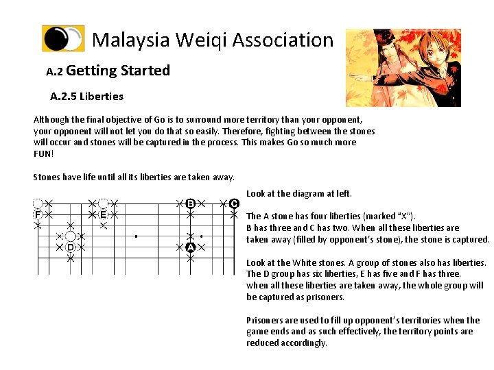 Malaysia Weiqi Association A. 2 Getting Started A. 2. 5 Liberties Although the final