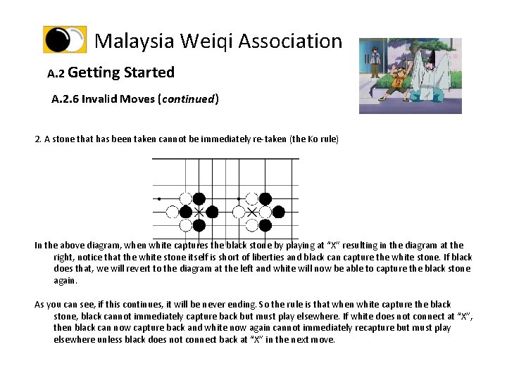 Malaysia Weiqi Association A. 2 Getting Started A. 2. 6 Invalid Moves (continued) 2.