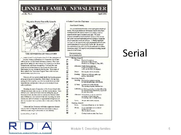 Serial Module 5. Describing families 5 