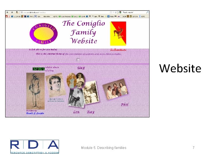 Website Module 5. Describing families 7 