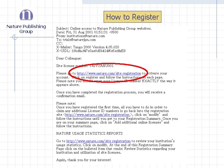 How to Register Nature Publishing Group How to Register Nature Publishing Group