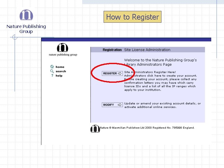 How to Register Nature Publishing Group How to Register Nature Publishing Group