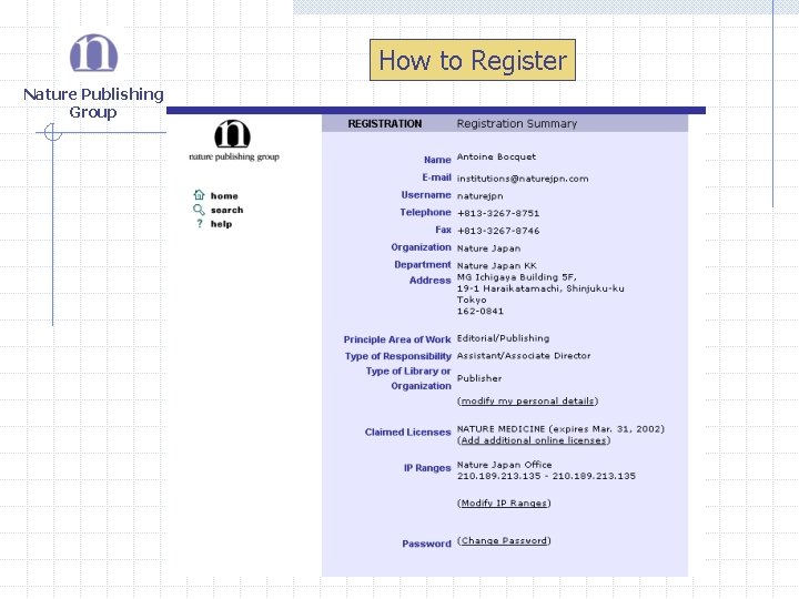 How to Register Nature Publishing Group 