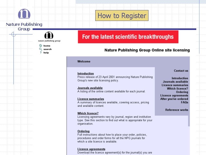 How to Register Nature Publishing Group 