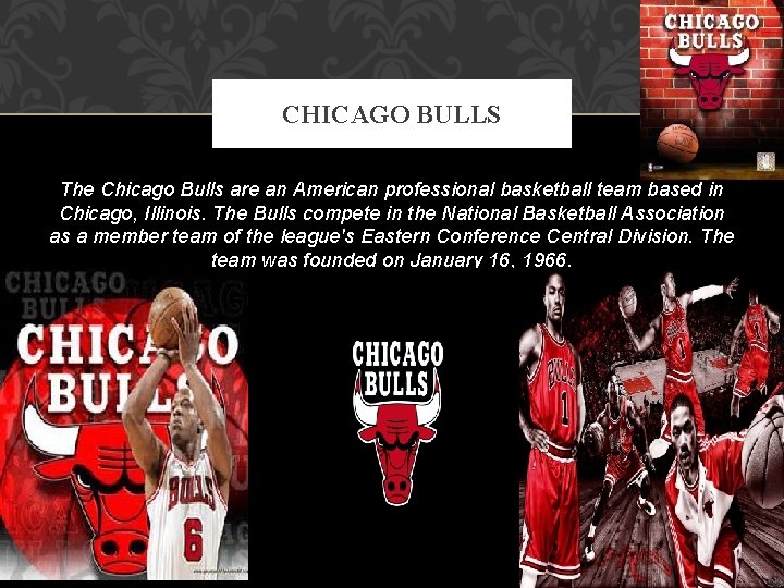 CHICAGO BULLS The Chicago Bulls are an American professional basketball team based in Chicago,
