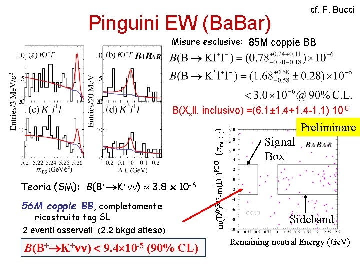 cf. F. Bucci Pinguini EW (Ba. Bar) Misure esclusive: 85 M coppie BB Teoria