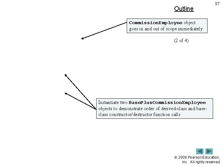 Outline 97 Commission. Employee object goes in and out of scope immediately fig 12_26.