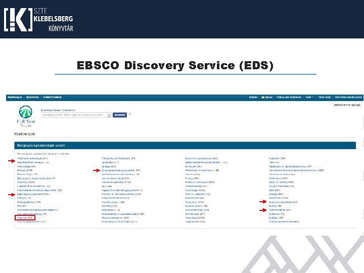 EBSCO Discovery Service (EDS) EBSCO Discovery Service (EDS)