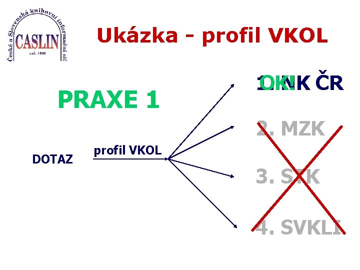 Ukázka - profil VKOL PRAXE 1 1. NK ČR OK! 2. MZK DOTAZ profil