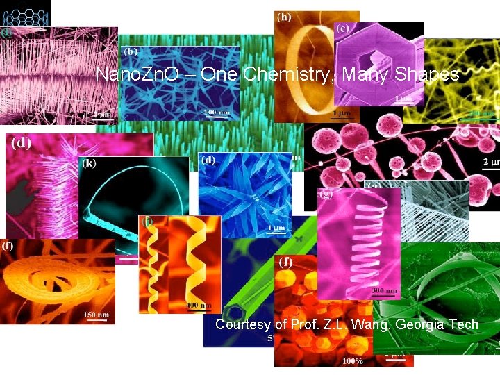 Nano. Zn. O – One Chemistry, Many Shapes Courtesy of Prof. Z. L. Wang,