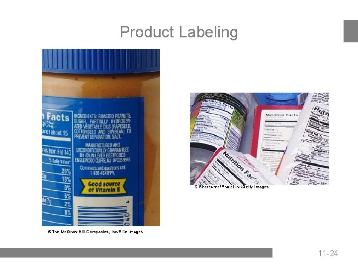 Product Labeling C Sherburne/Photo. Link/Getty Images ©The Mc. Graw-Hill Companies, Inc/Elite Images 11 -24