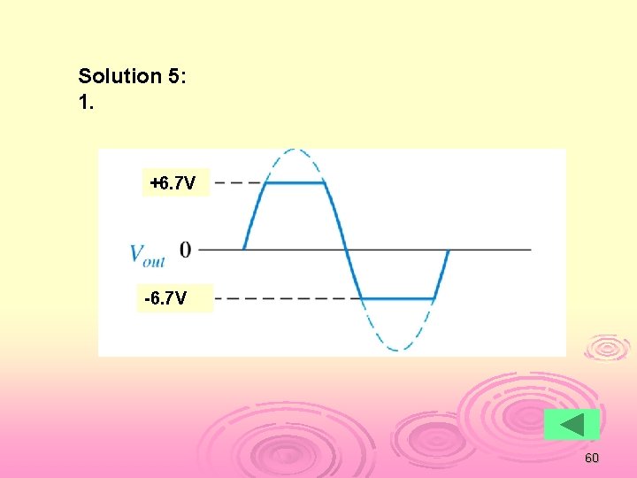 Solution 5: 1. +6. 7 V -6. 7 V 60 