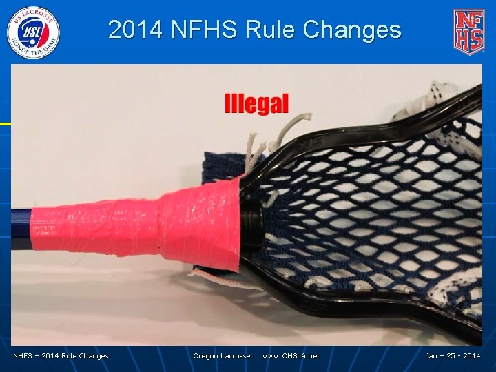 2014 NFHS Rule Changes NHFS – 2014 Rule Changes Oregon Lacrosse www. OHSLA. net