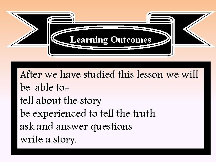 Learning Outcomes After we have studied this lesson we will be able totell about