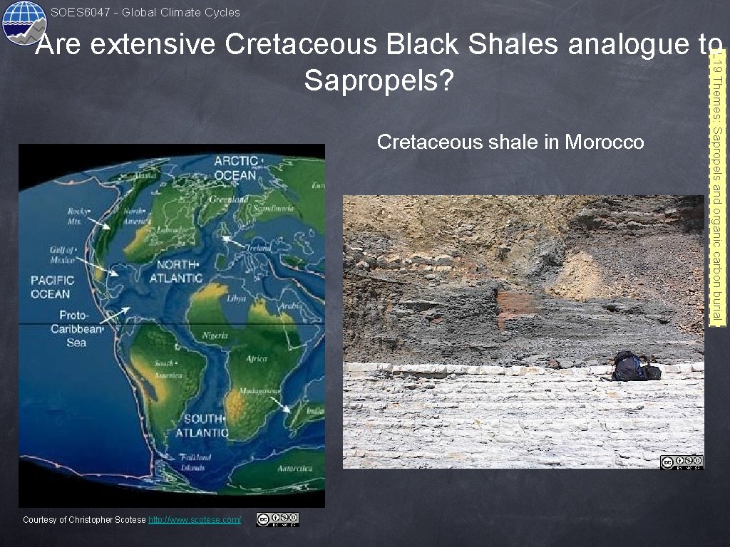 SOES 6047 - Global Climate Cycles Cretaceous shale in Morocco Courtesy of Christopher Scotese