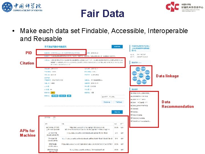 Fair Data • Make each data set Findable, Accessible, Interoperable and Reusable PID Citation