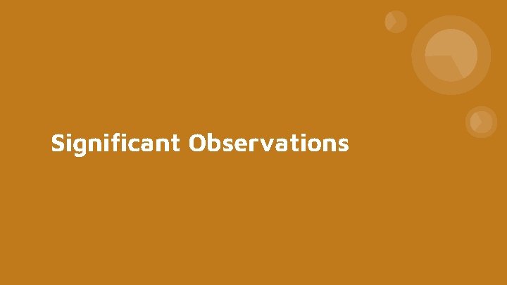 Significant Observations 