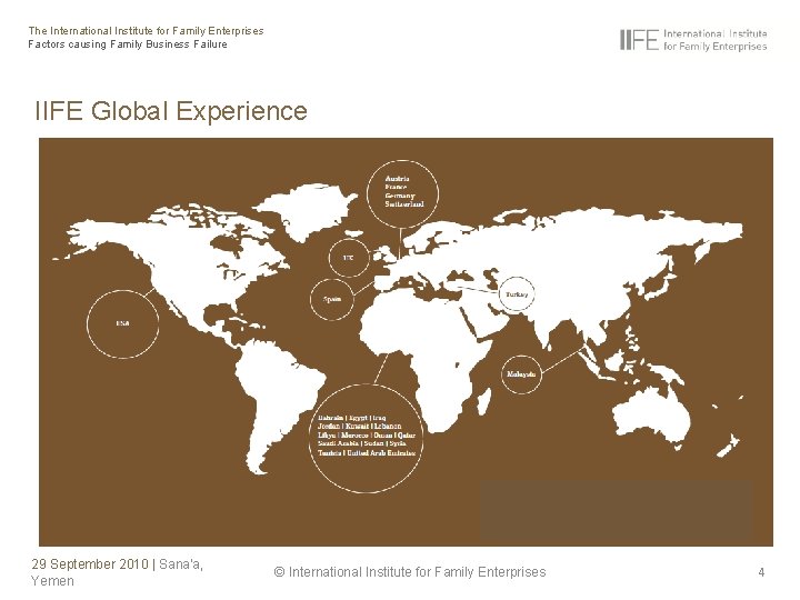 The International Institute for Family Enterprises Factors causing Family Business Failure IIFE Global Experience