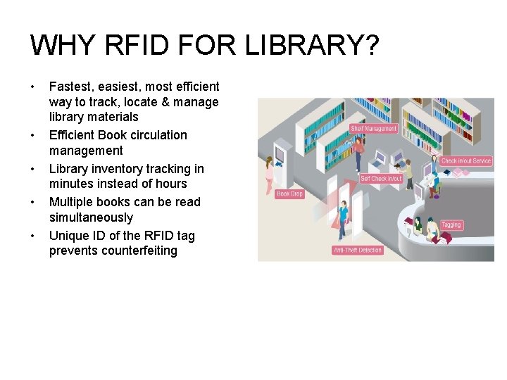 WHY RFID FOR LIBRARY? • • • Fastest, easiest, most efficient way to track,