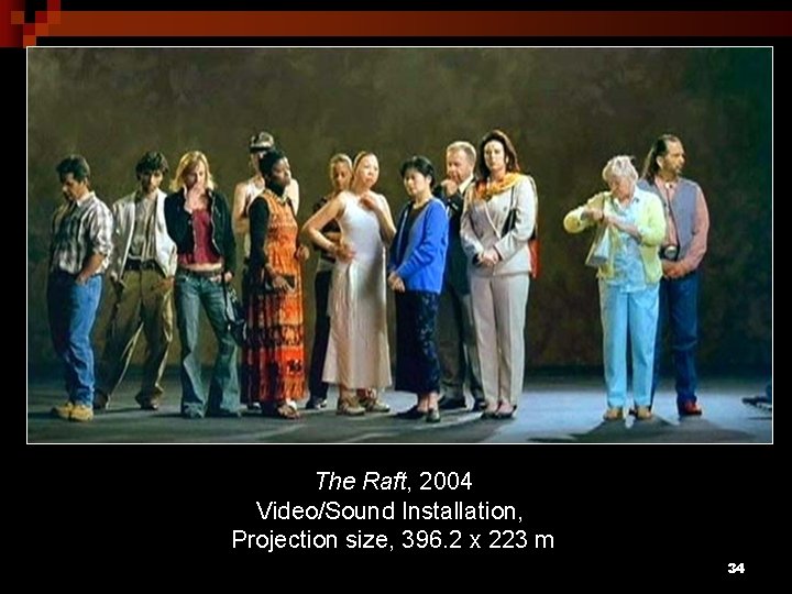 The Raft, 2004 Video/Sound Installation, Projection size, 396. 2 x 223 m 34 