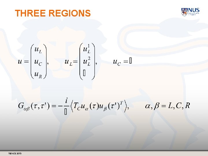 THREE REGIONS TIENCS 2010 