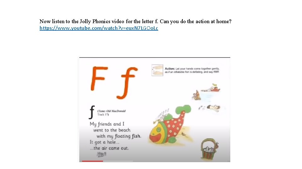 Now listen to the Jolly Phonics video for the letter f. Can you do