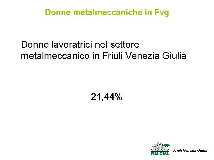 Donne metalmeccaniche in Fvg Donne lavoratrici nel settore metalmeccanico in Friuli Venezia Giulia 21,