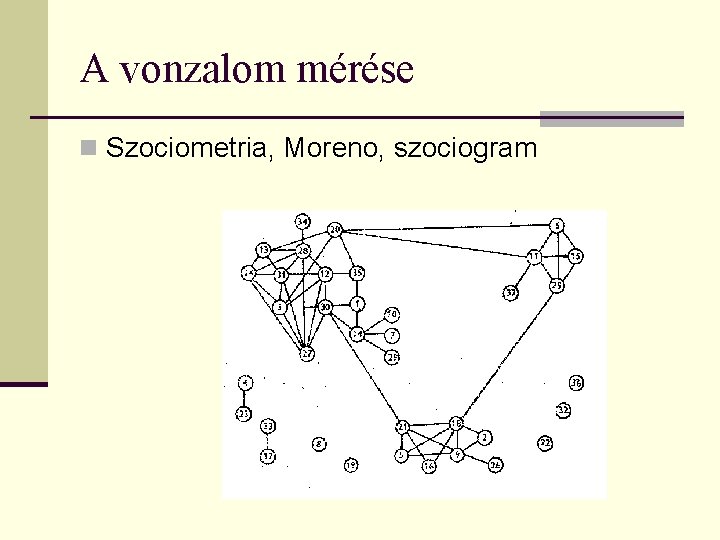 A vonzalom mérése n Szociometria, Moreno, szociogram 