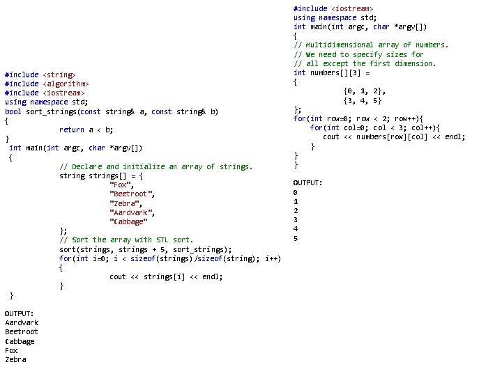 #include <string> #include <algorithm> #include <iostream> using namespace std; bool sort_strings(const string& a, const