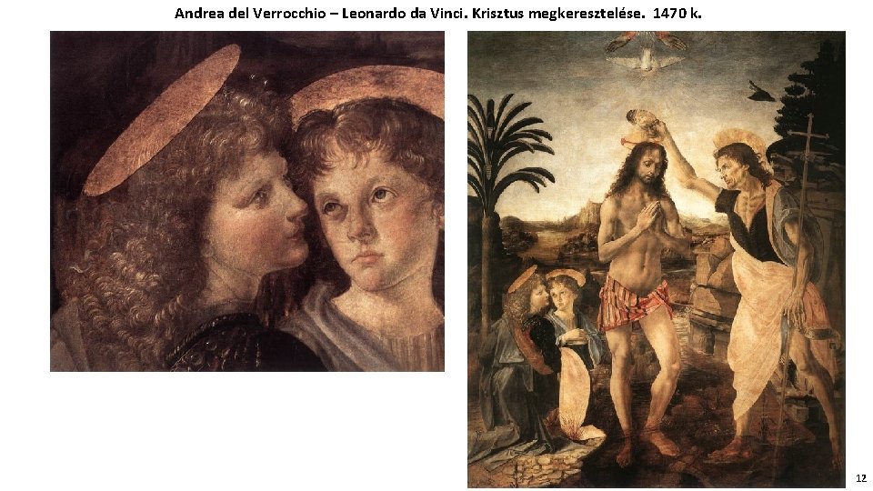 Andrea del Verrocchio – Leonardo da Vinci. Krisztus megkeresztelése. 1470 k. 12 