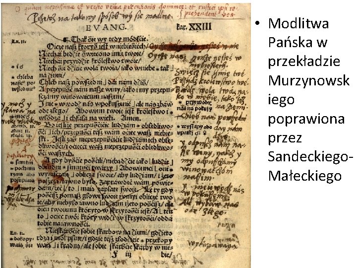 Mt. 6 • Modlitwa Pańska w przekładzie Murzynowsk iego poprawiona przez Sandeckiego. Małeckiego 