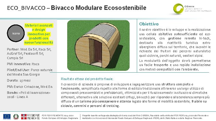 ECO_BIVACCO – Bivacco Modulare Ecosostenibile icona Obiettivo Materiali avanzati e design innovativo per prodotti