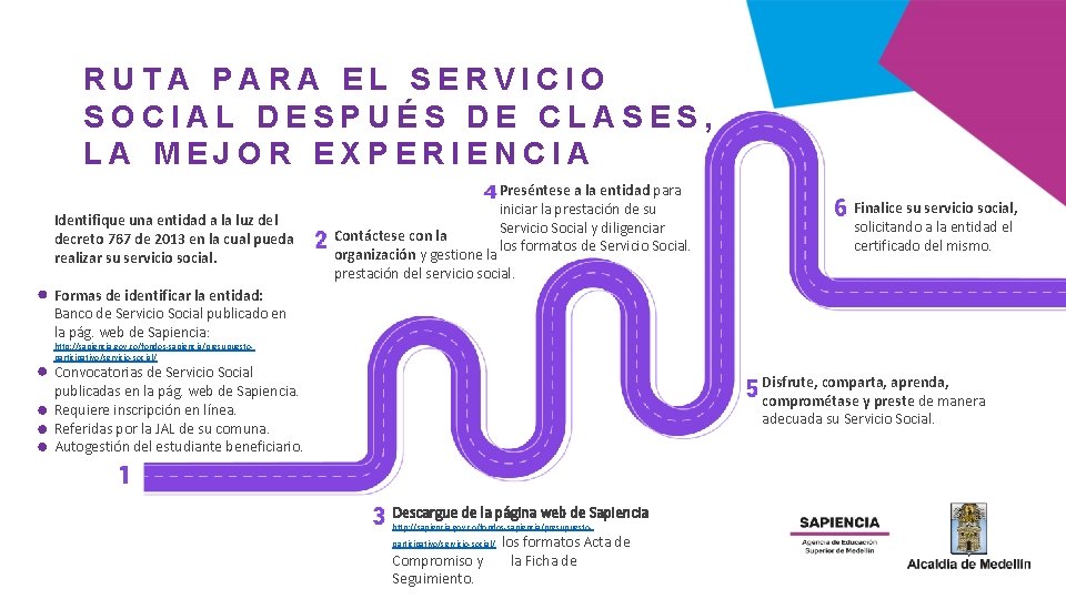 RUTA PARA EL SERVICIO SOCIAL DESPUÉS DE CLASES, LA MEJOR EXPERIENCIA Identifique una entidad