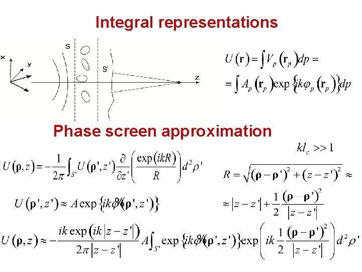 Integral representations Phase screen approximation 