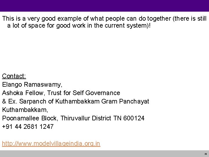 This is a very good example of what people can do together (there is