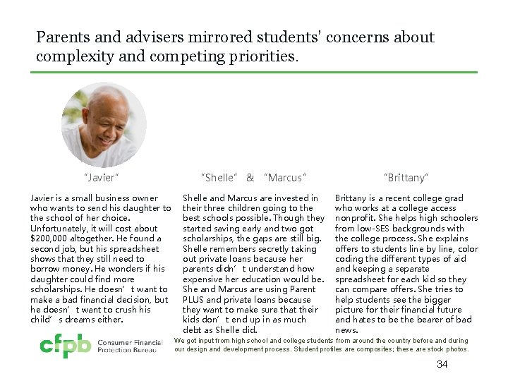 Parents and advisers mirrored students’ concerns about complexity and competing priorities. “Javier” “Shelle” &
